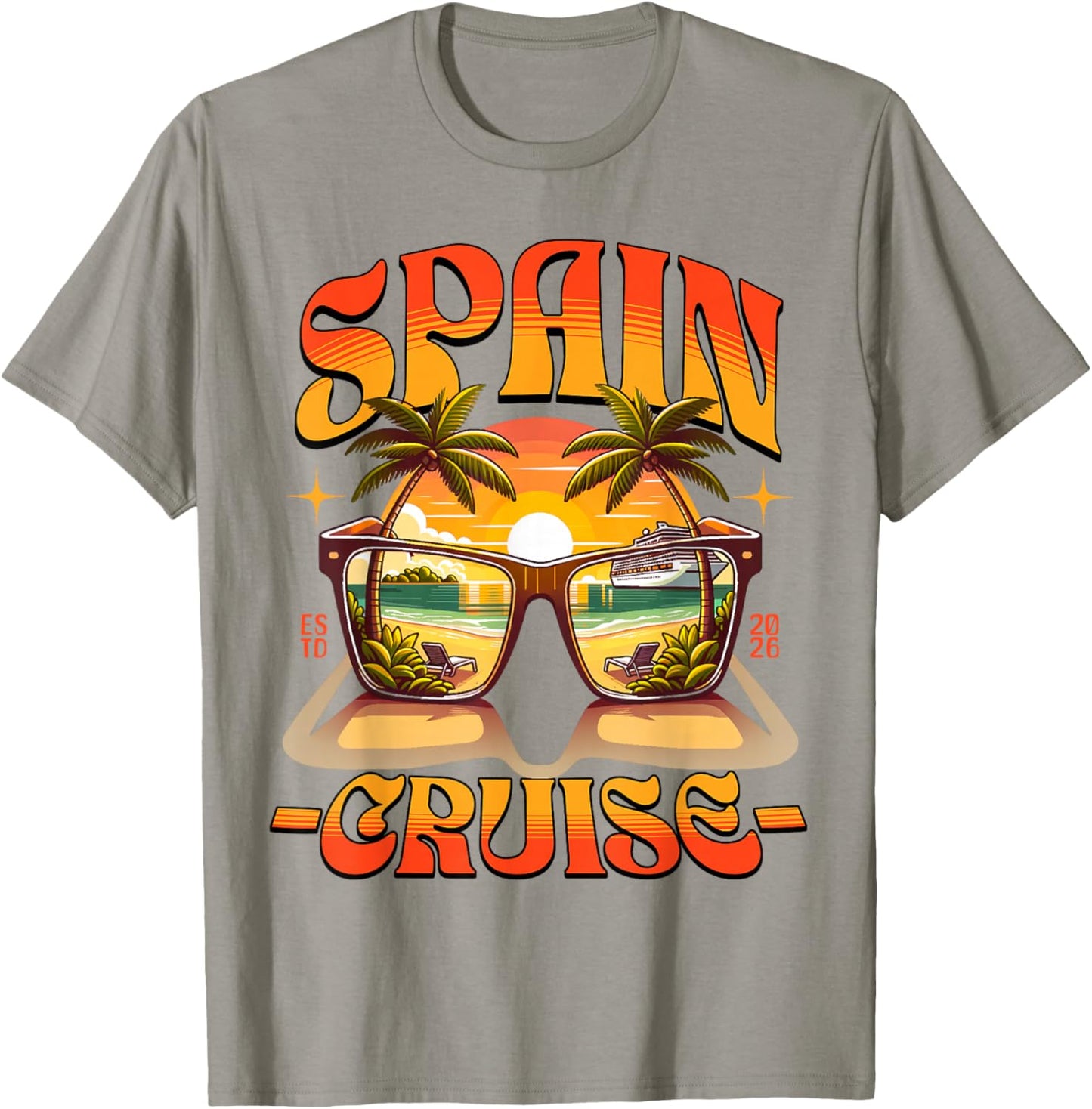 Matching Spain Cruise 2026! Trip Spanish Vacation T-Shirt - T-Shirt | Sand