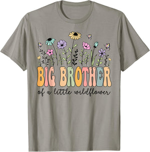 Big Brother of The Little Wildflower Birthday Girl Party T-Shirt - T-Shirt | Sand