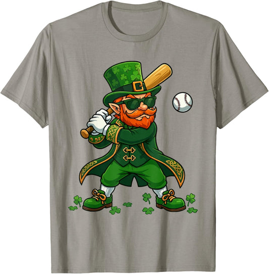 Baseball St Patricks Day Leprechaun Boys Girls Men Women T-Shirt - T-Shirt | Sand