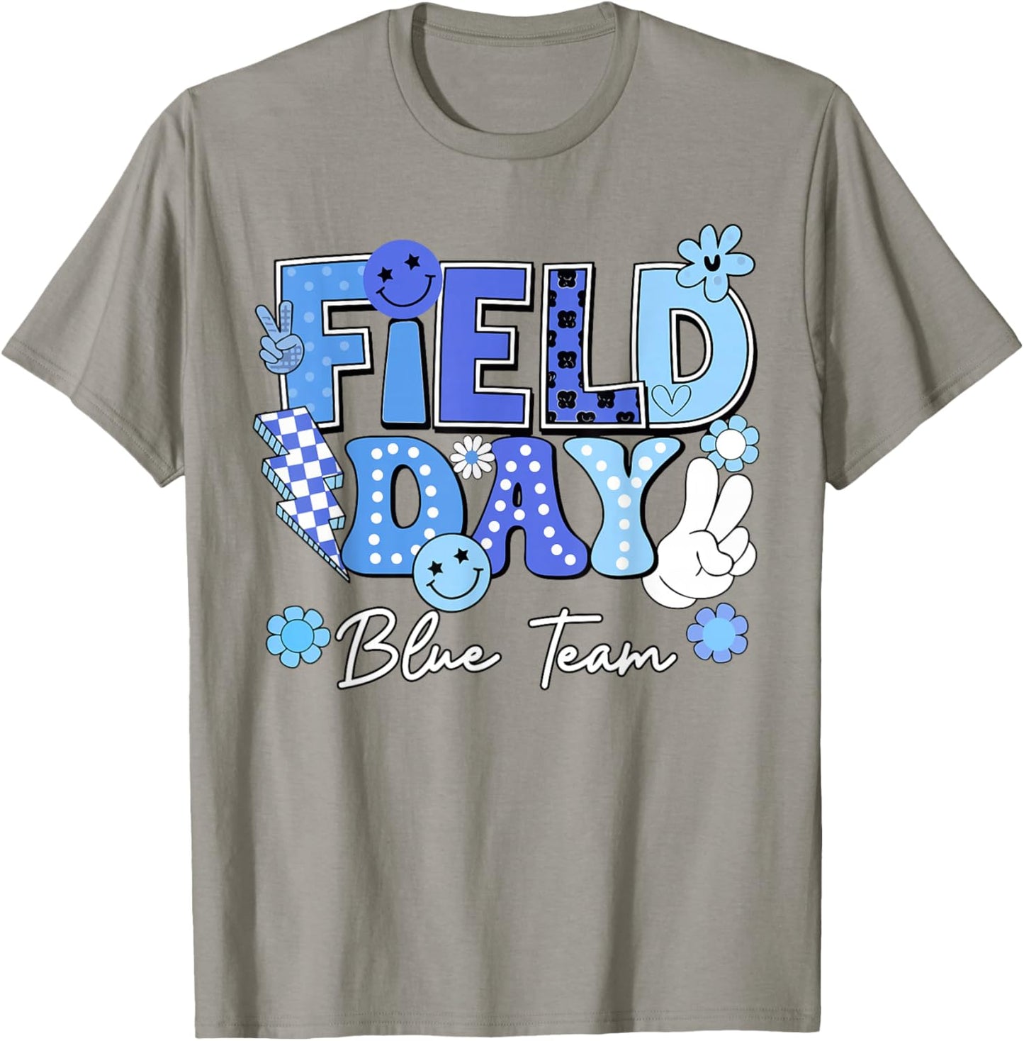 Field Day Blue Team Funny for Teacher Kids Field Day Games T-Shirt - T-Shirt | Sand