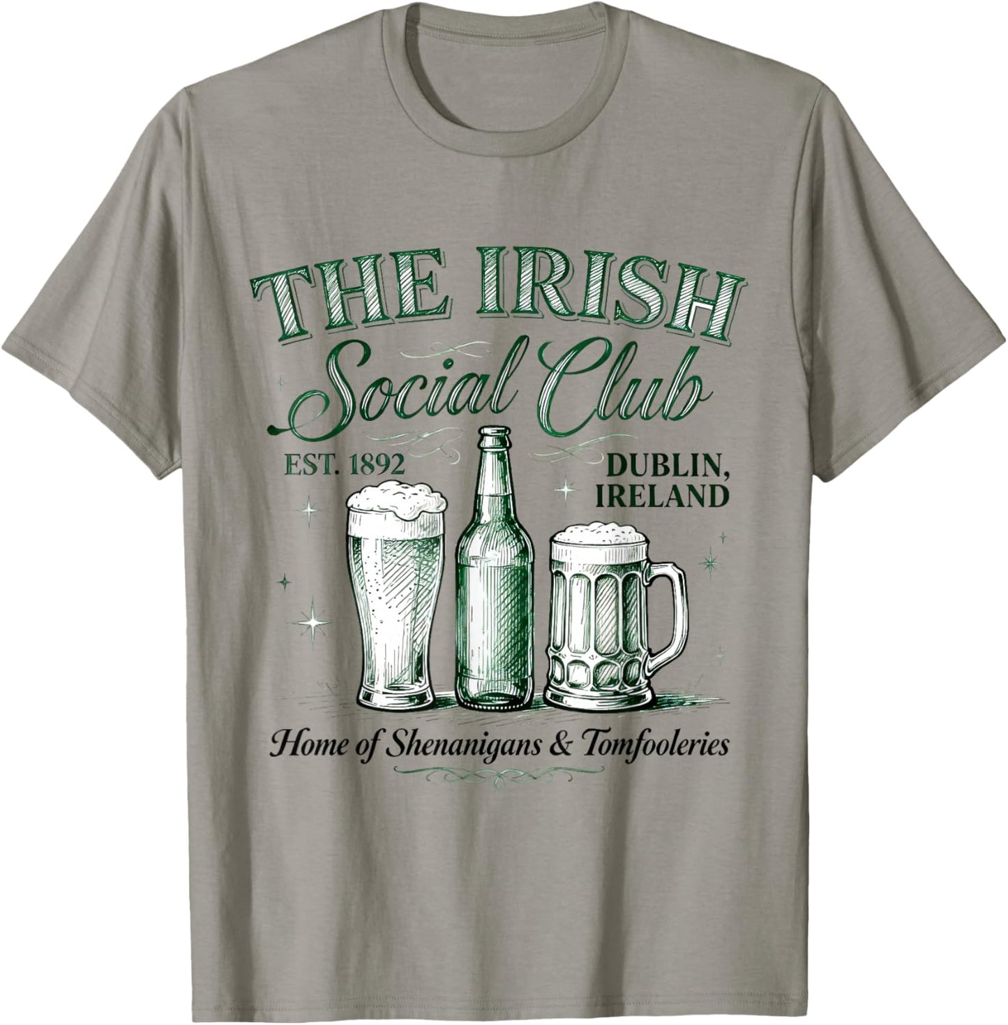 The Irish Social Club Vintage Drinking Team St Patrick's Day T-Shirt - T-Shirt | Sand