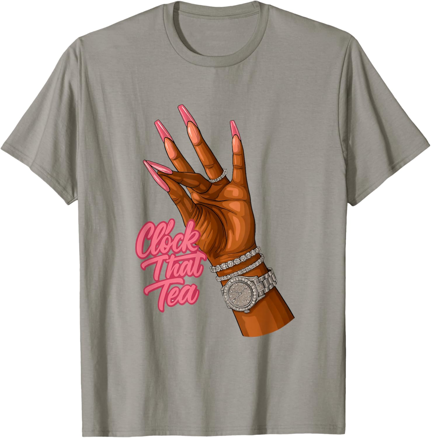Clock That Tea T-Shirt - T-Shirt | Sand