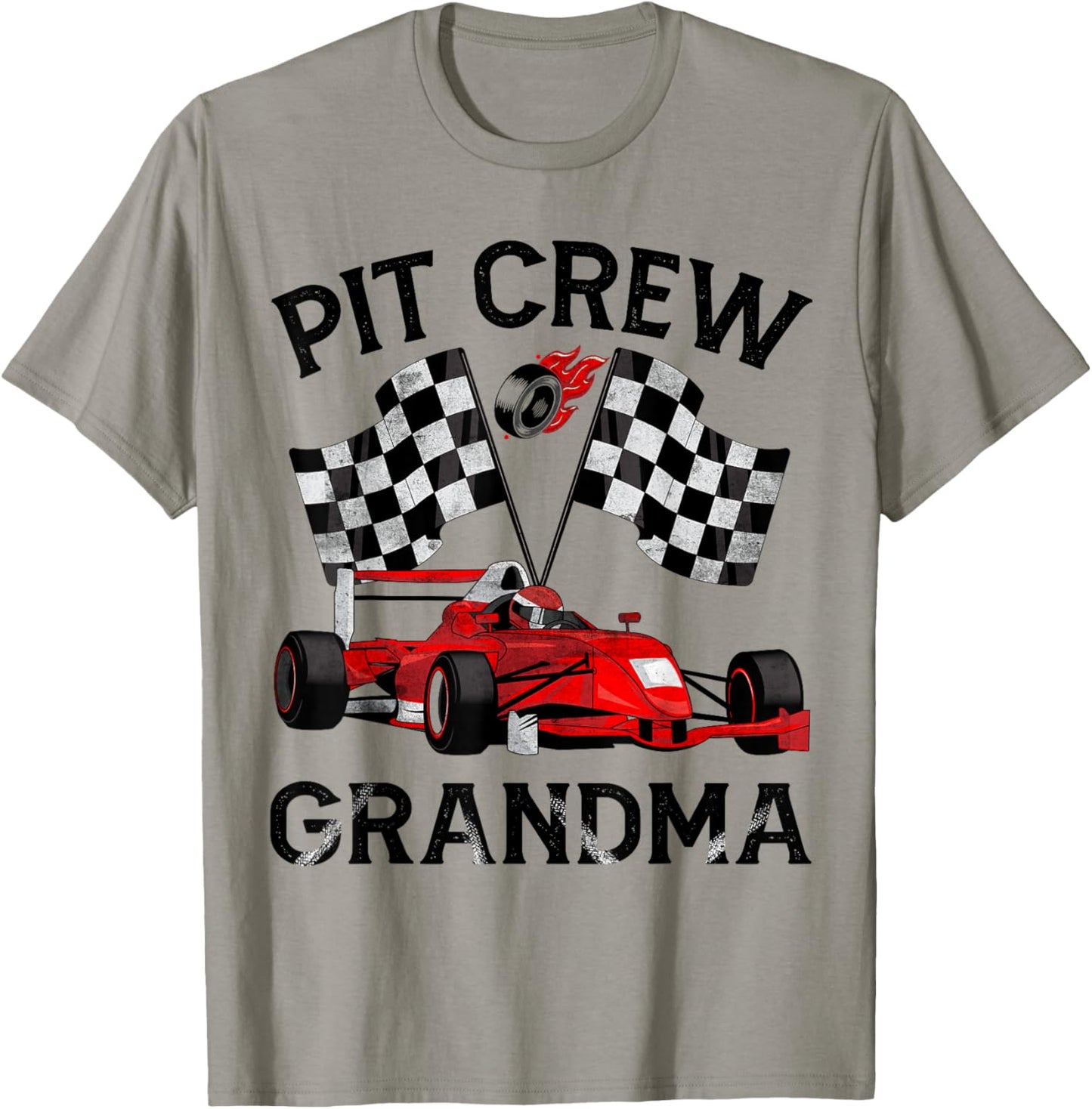 Pit Crew Grandma Race Car Birthday Party Racing Family T-Shirt - T-Shirt | Sand