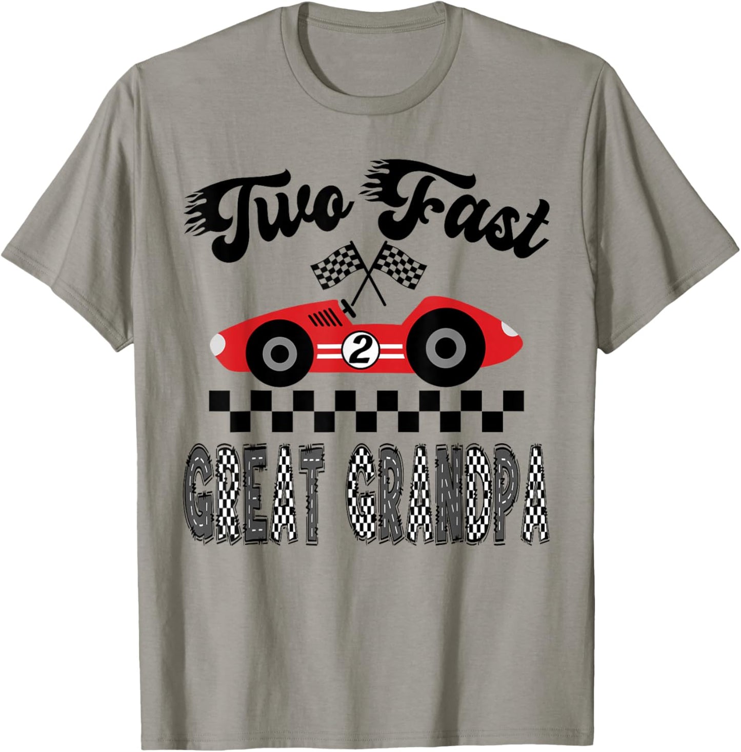 Two Fast Great Grandpa of The Birthday Boy Racing Car T-Shirt - T-Shirt | Sand