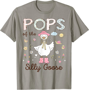 Pops of The Silly Goose First Birthday Girl Family T-Shirt - T-Shirt | Sand
