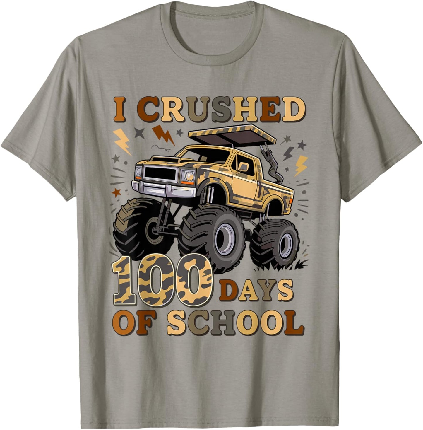 I Crushed 100 Days of School Boys Teacher Kids T-Shirt - T-Shirt | Sand