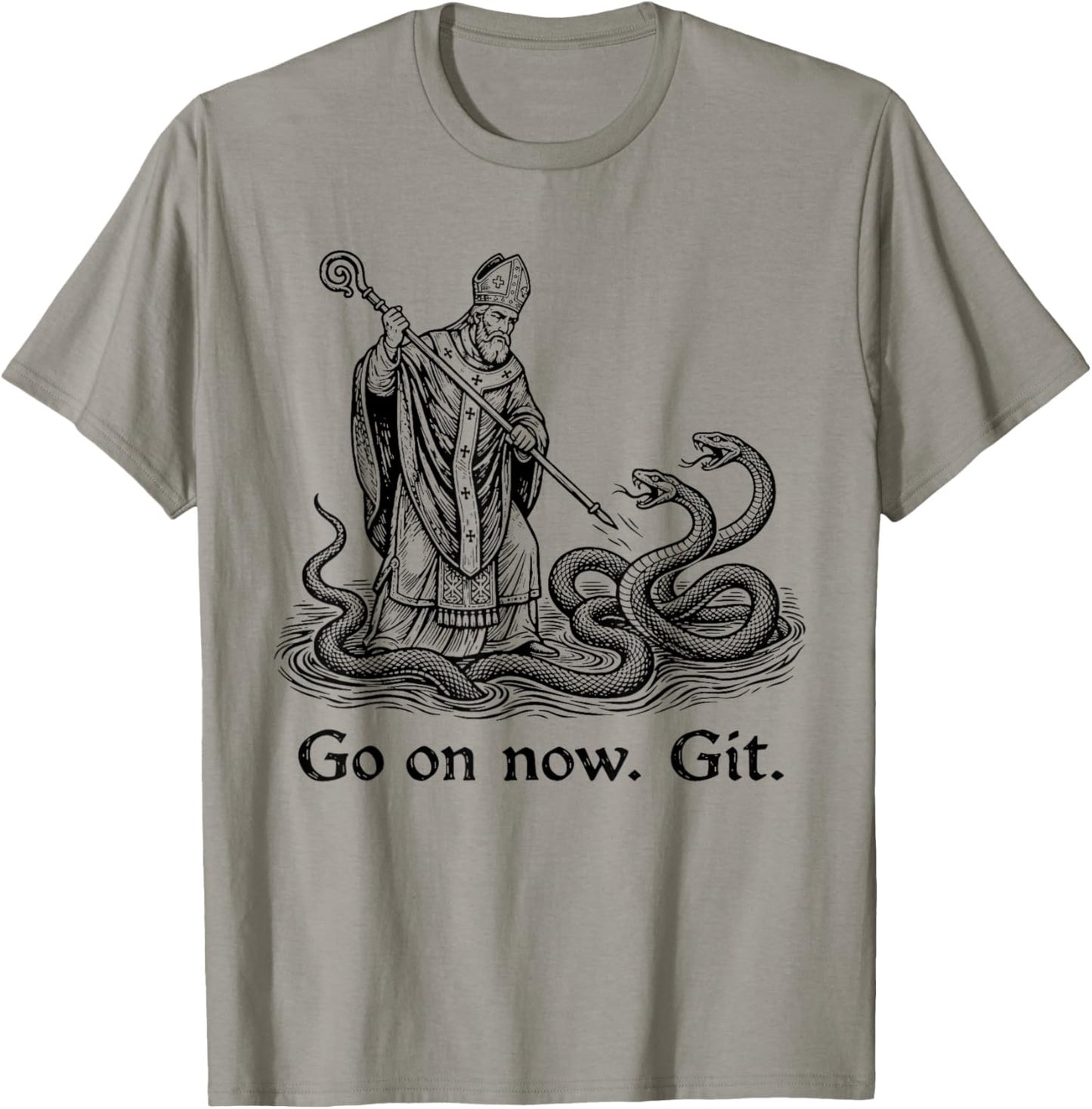 Go On Now Git Funny Saint Patrick Irish St. Patrick Day T-Shirt - T-Shirt | Sand
