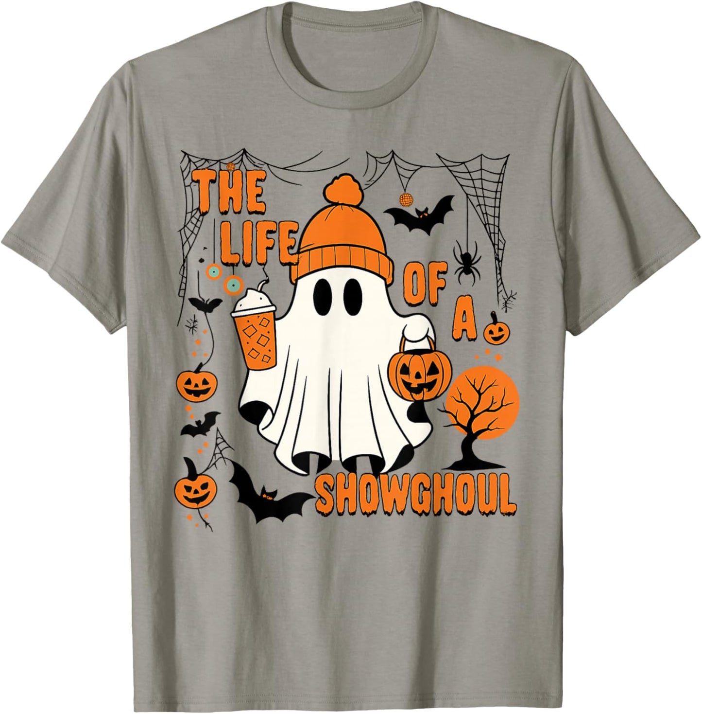 The Life of a showghoul Halloween Costume Bow Boo Girls T-Shirt - T-Shirt | Sand