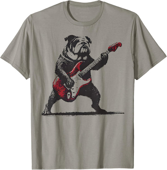 Rock Music Dog T-Shirt - T-Shirt | Sand