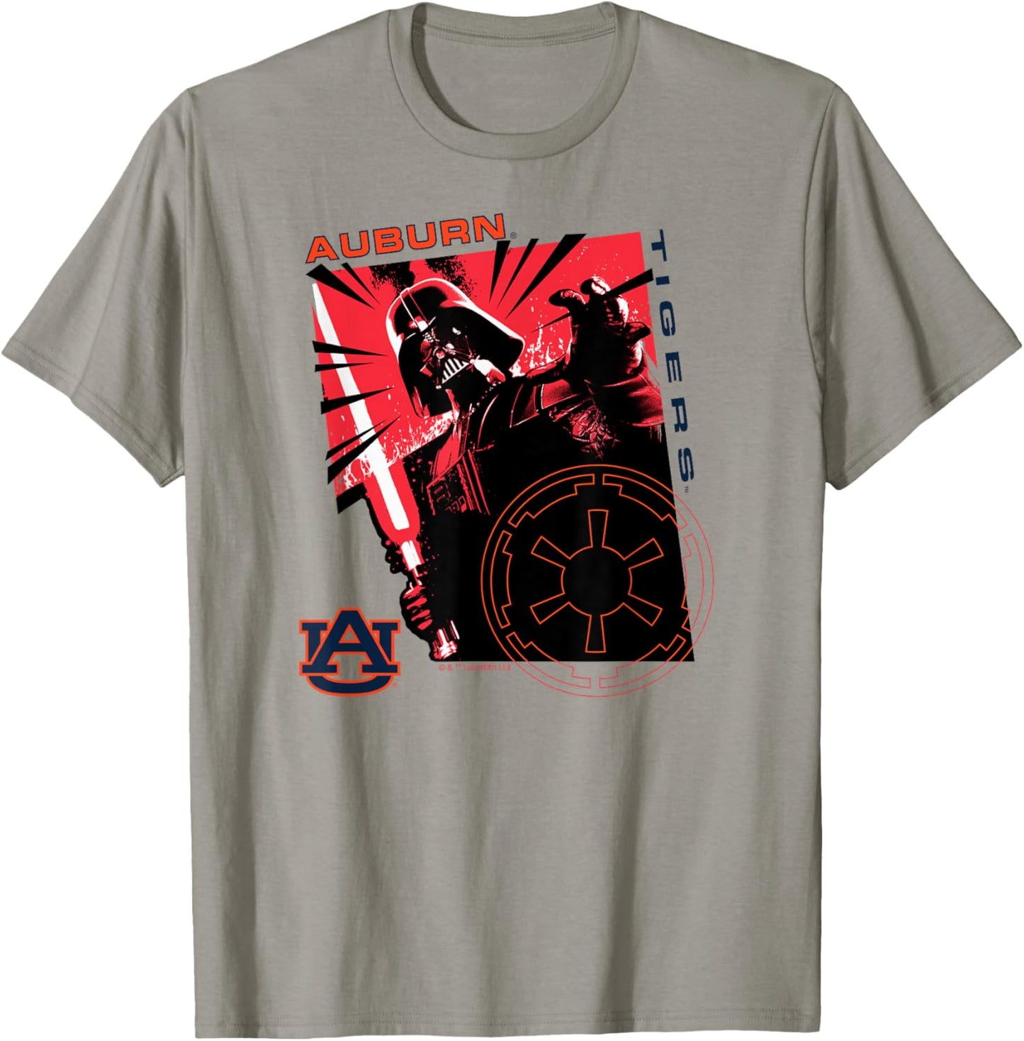 Auburn Tigers Star Wars Sith Lord Gray Officially Licensed T-Shirt - T-Shirt | Sand