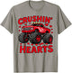 Crushin-Hearts Valentine Truck Boys Toddlers Valentines Day T-Shirt - T-Shirt | Sand
