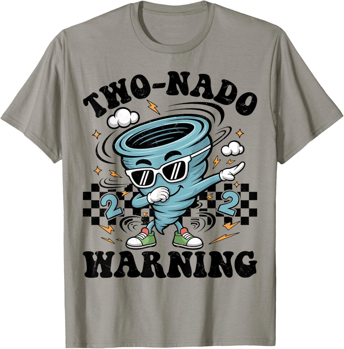 Two Nado Warning Tornado 2nd Birthday 2 Year Old Boys Kids T-Shirt - T-Shirt | Sand