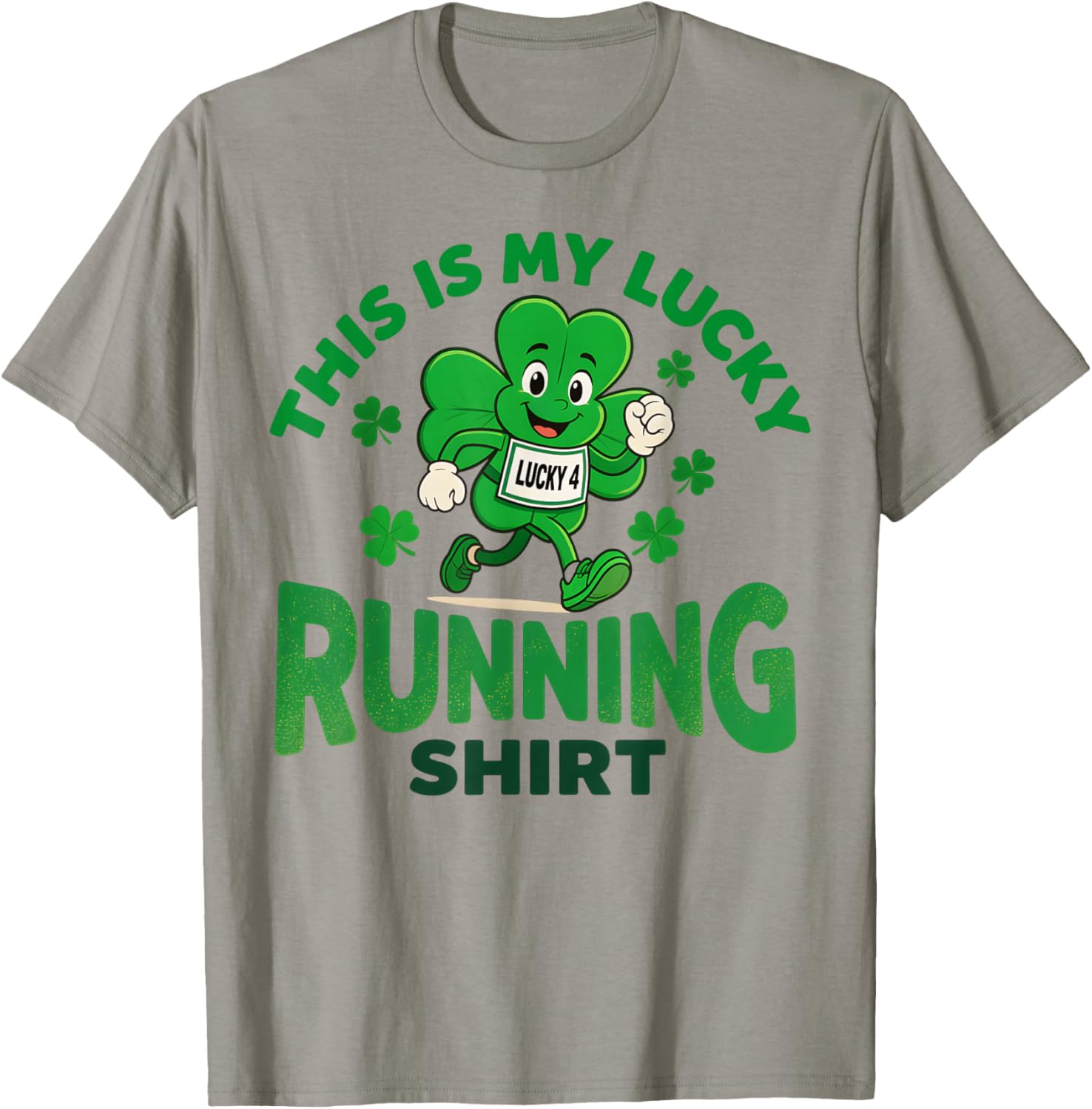 St Patrick's Day Shamrock Lucky Runner Funny Running Team T-Shirt - T-Shirt | Sand