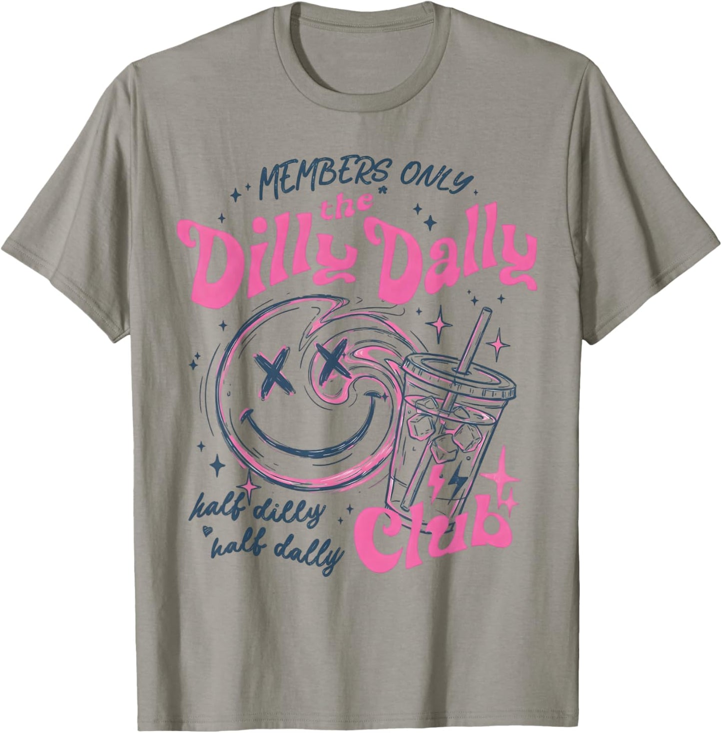 Members The Dilly Dally Club Funny Retro T-Shirt - T-Shirt | Sand
