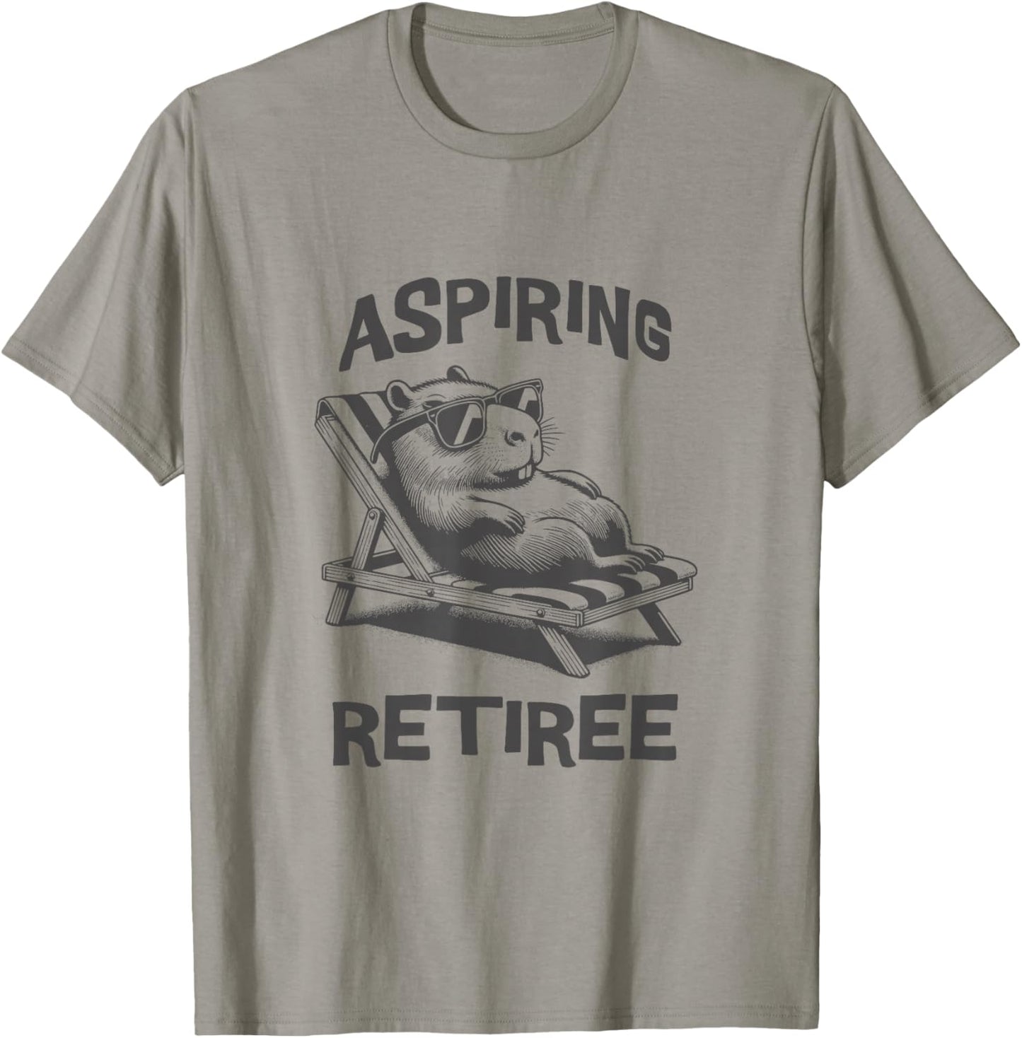 Aspiring Retiree - Almost Retired Fun Capybara Relaxing T-Shirt - T-Shirt | Sand