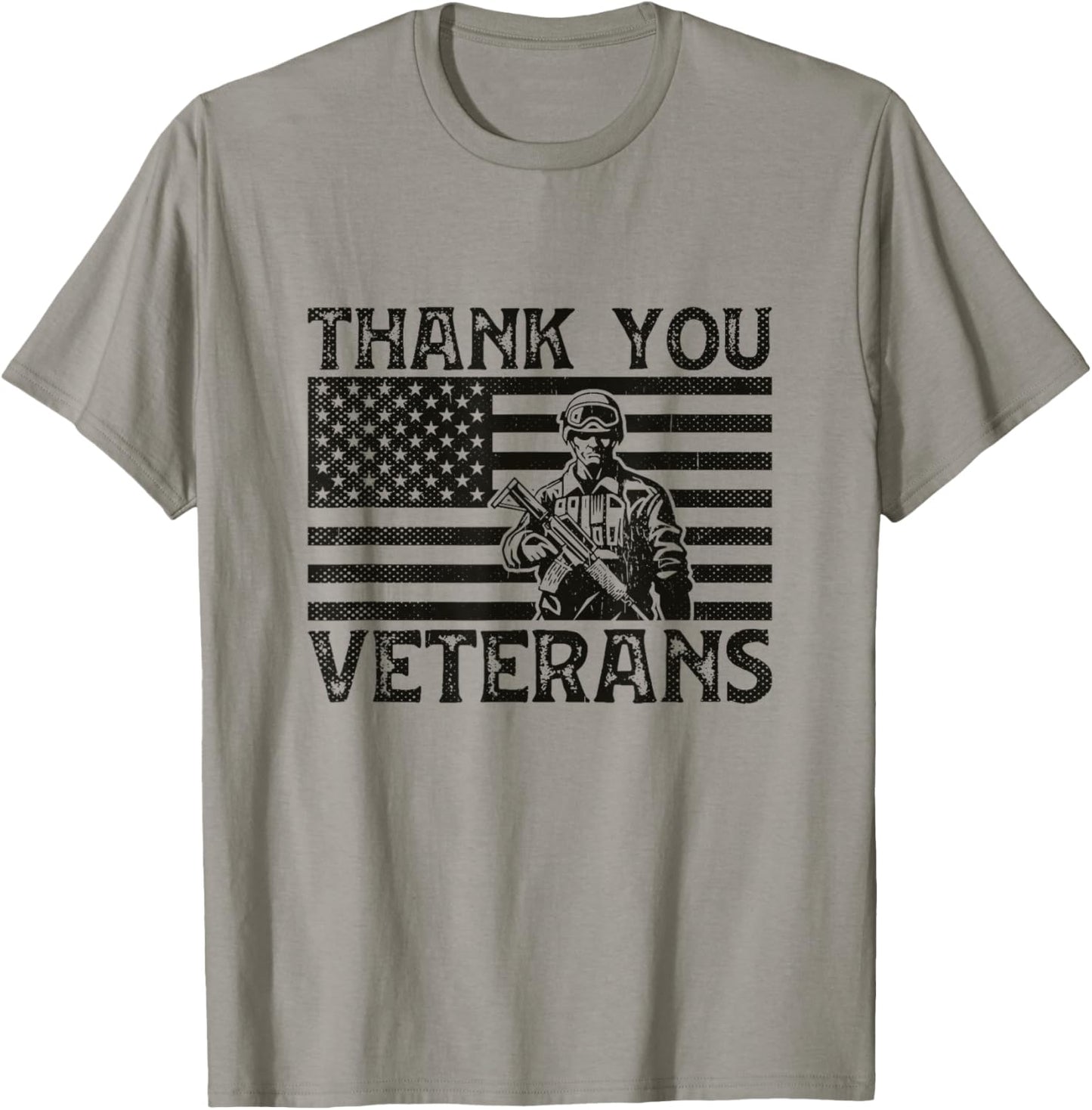 Thank You Veterans Soldier Memorial Day Patriotic Veteran T-Shirt - T-Shirt | Sand