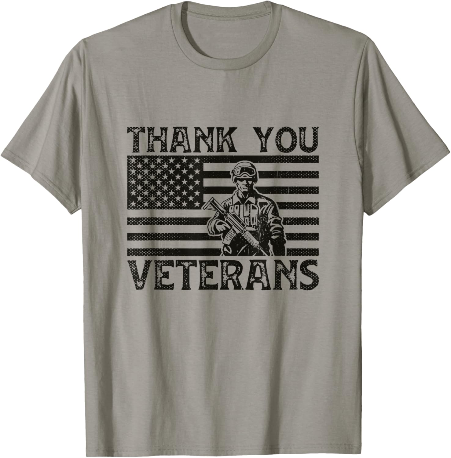 Thank You Veterans Soldier Memorial Day Patriotic Veteran T-Shirt - T-Shirt | Sand