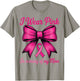 Breast Cancer Mom Pink Coquette Bow I Wear Pink for My Mom T-Shirt - T-Shirt | Sand