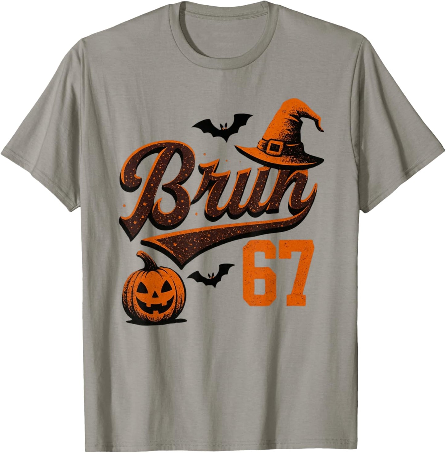Bruh Six Seven Halloween 6-7 Funny Ghost Slang Fall Rizz T-Shirt - T-Shirt | Sand
