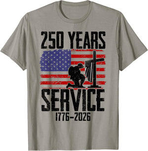 American Flag 250 Years 1776-2026 250th Birthday Patriotic T-Shirt - T-Shirt | Sand