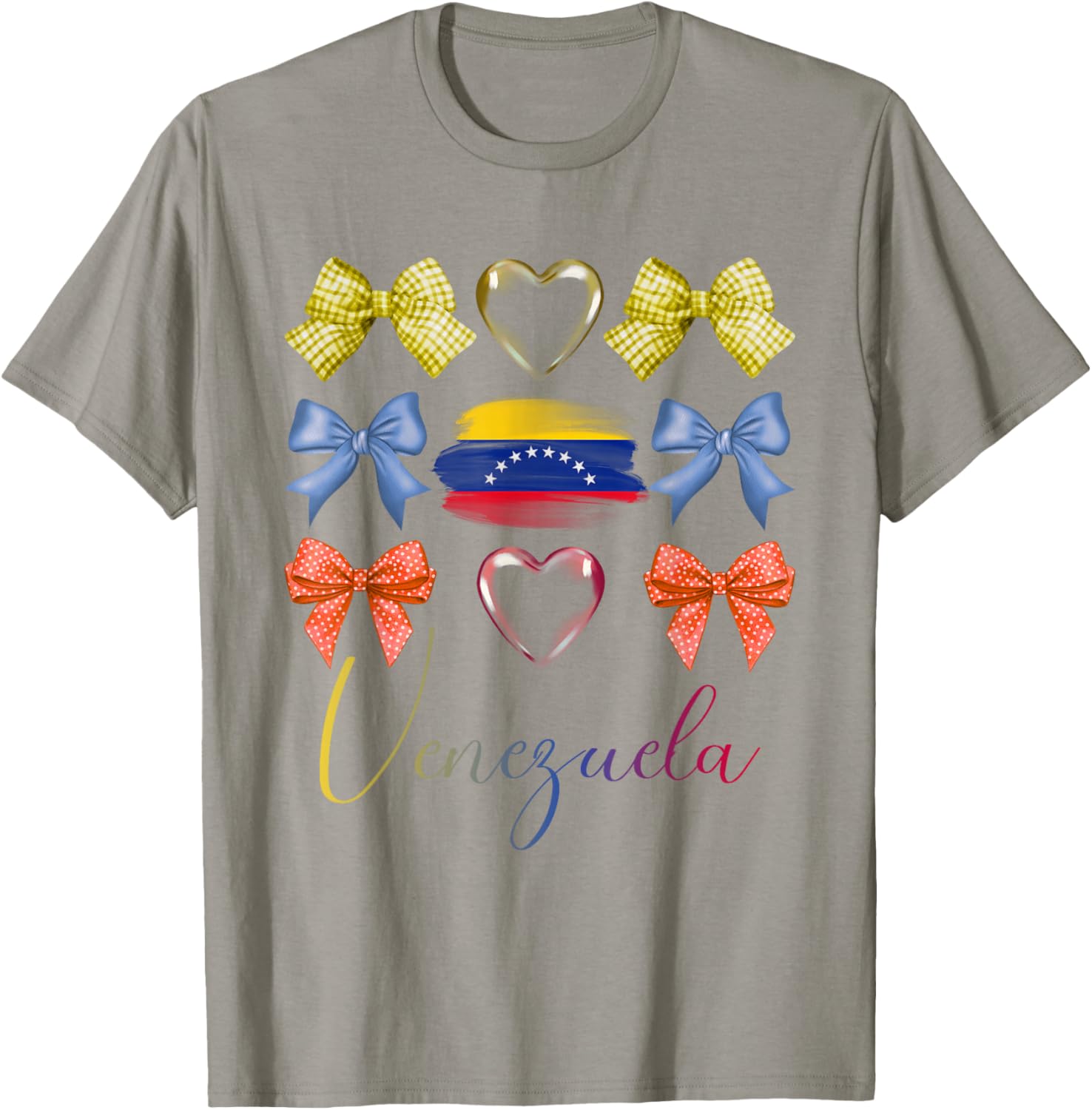 Venezuelan Bows Pride Roots Latina Women Girls Venezuela Bow T-Shirt - T-Shirt | Sand