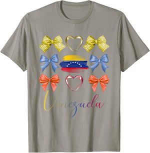 Venezuelan Bows Pride Roots Latina Women Girls Venezuela Bow T-Shirt - T-Shirt | Sand