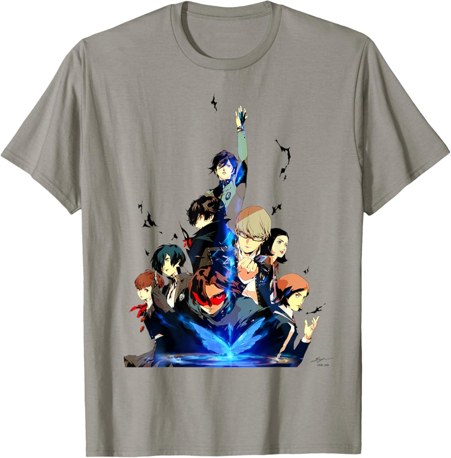 Persona 30th Anniversary Key Art (Black Logo) ATLUS T-Shirt - T-Shirt | Sand
