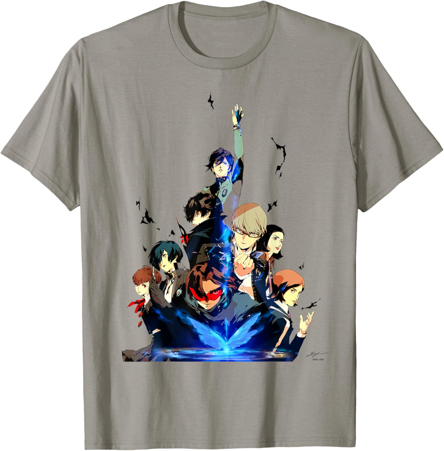 Persona 30th Anniversary Key Art (Black Logo) ATLUS T-Shirt - T-Shirt | Sand