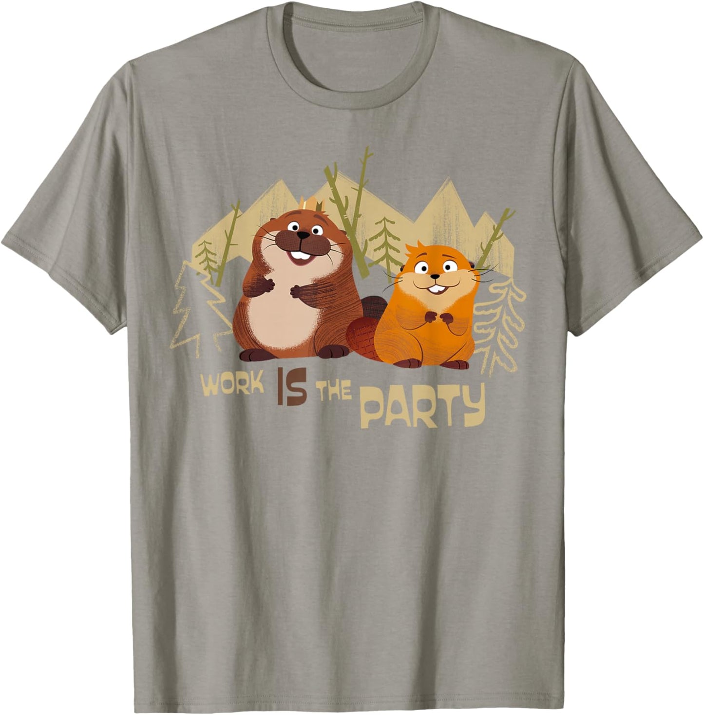 Disney Pixar Hoppers Work is The Party Mabel and King George T-Shirt - T-Shirt | Sand