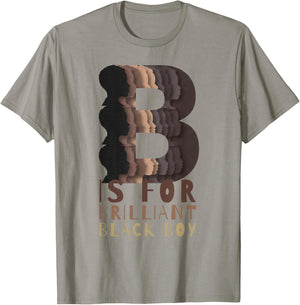 B is for Brilliant Black Boy Kid Black History Month Toddler T-Shirt - T-Shirt | Sand