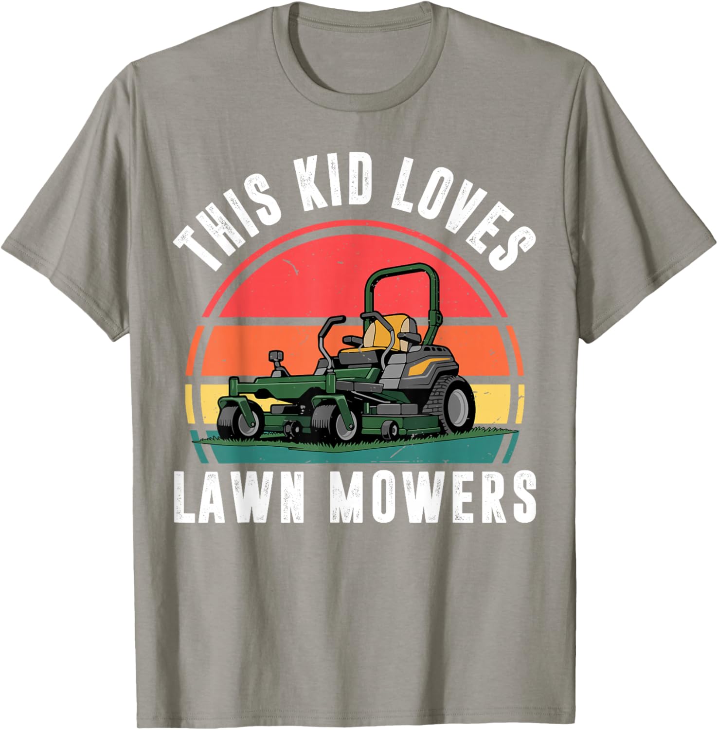 This Kid Loves Lawn Mower Zero Turn Toddler Boy Funny Mowing T-Shirt - T-Shirt | Sand