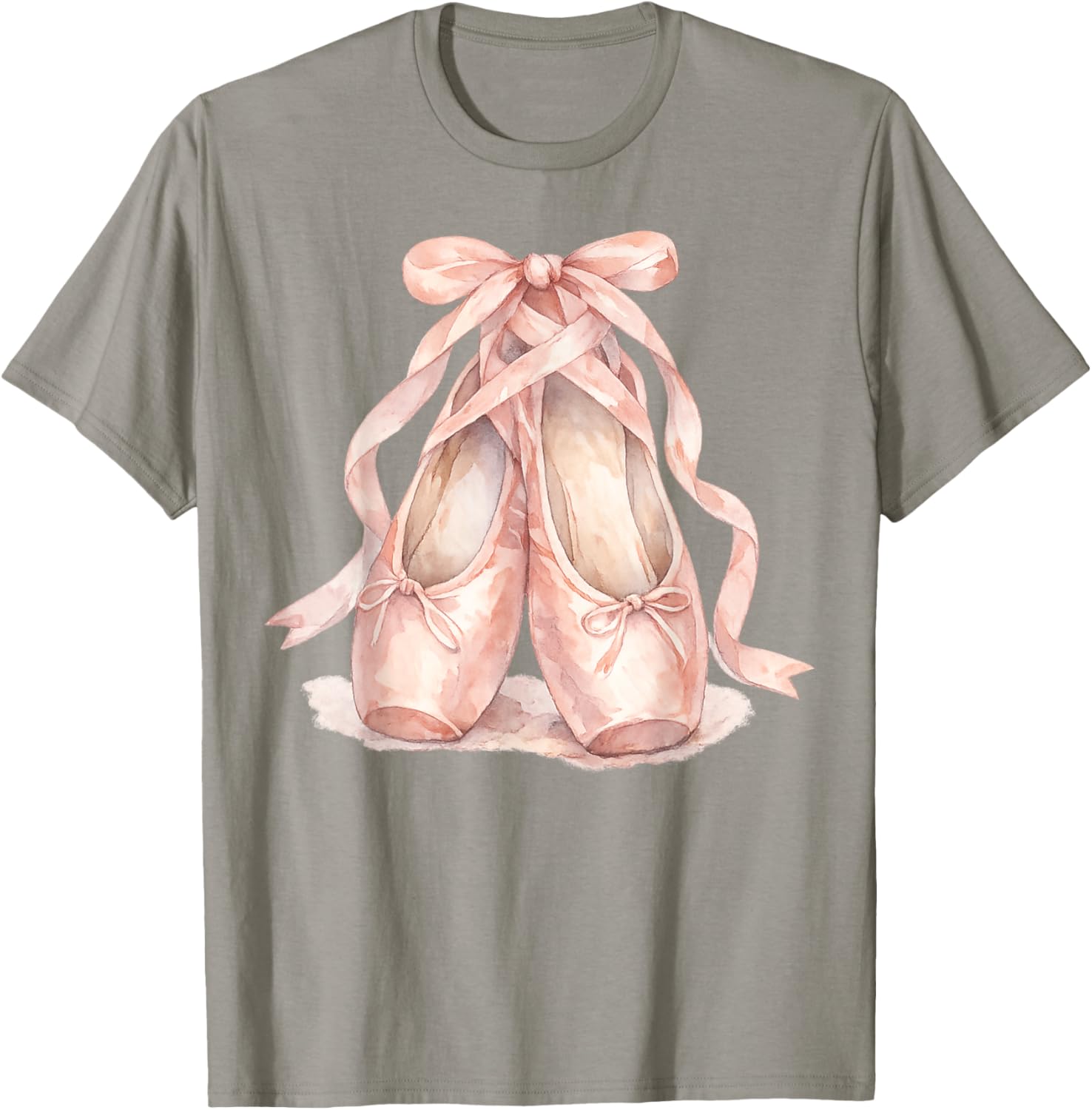 Watercolor Pink Ballerina Pointe Shoes T-Shirt - T-Shirt | Sand
