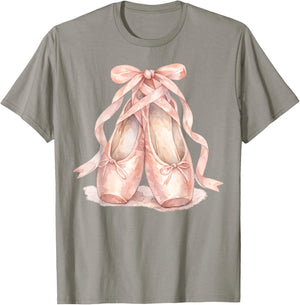 Watercolor Pink Ballerina Pointe Shoes T-Shirt - T-Shirt | Sand