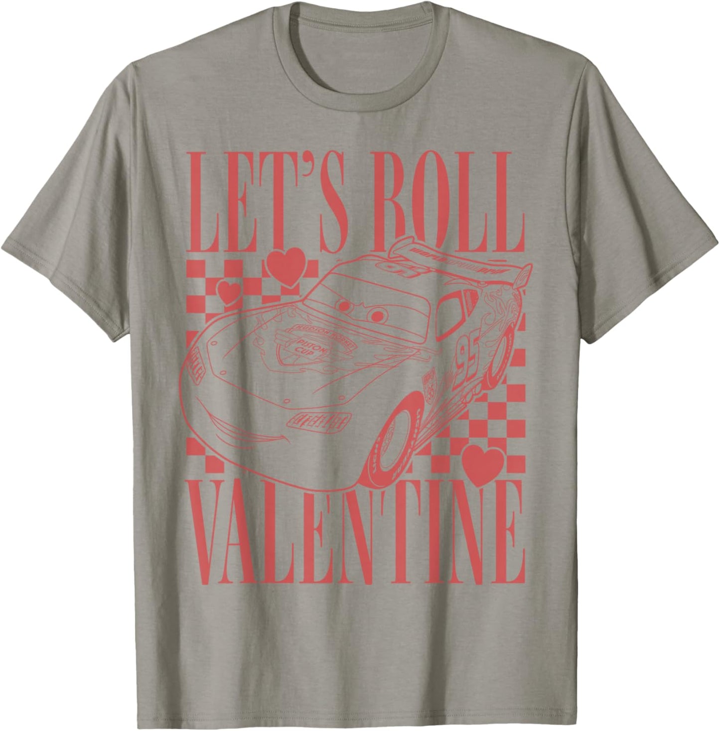 Disney Pixar Cars Valentines Day Lets Roll Valentine McQueen T-Shirt - T-Shirt | Sand