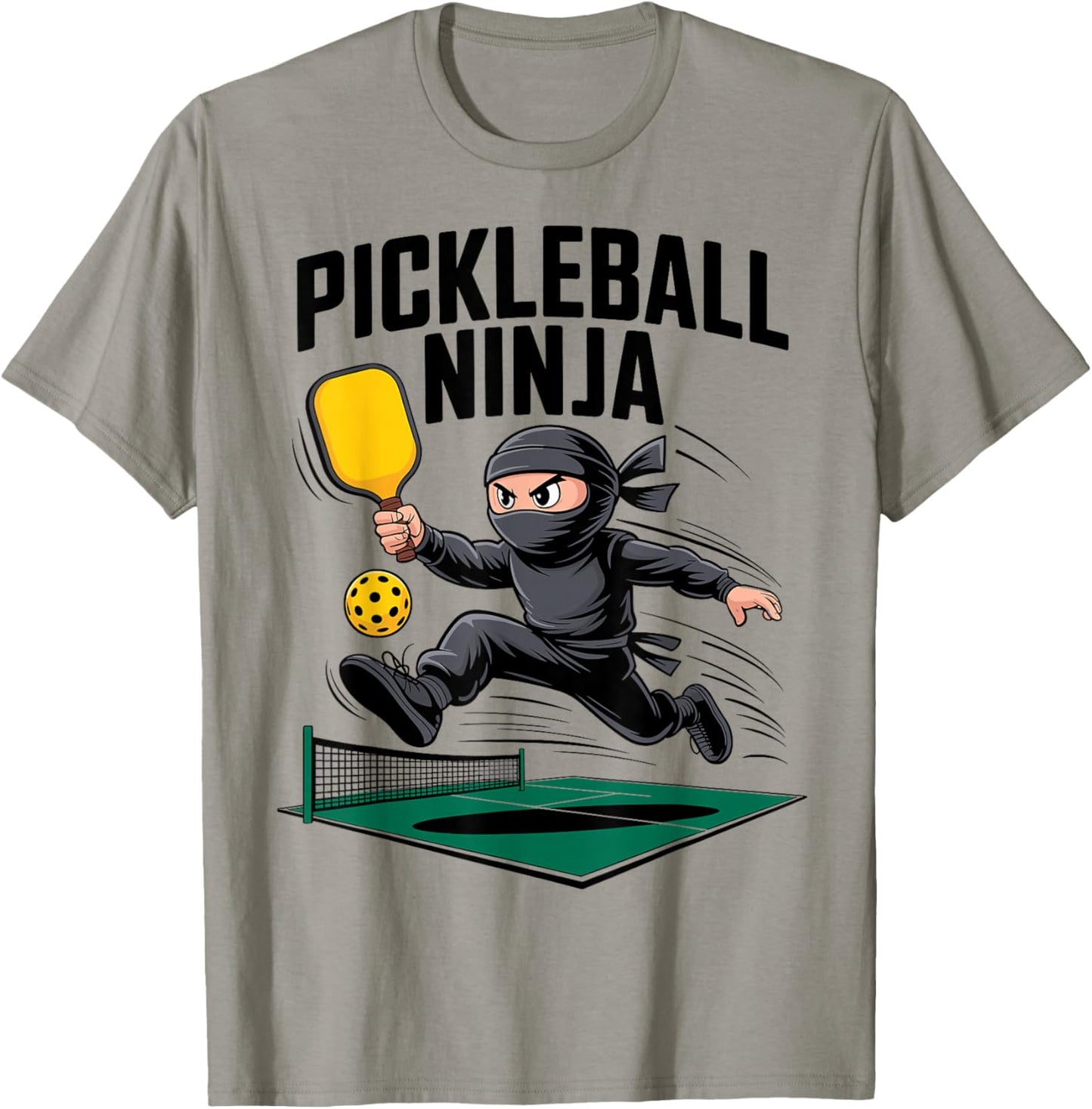 Funny Pickleball Ninja Dink Squad Pickleball Court Joke T-Shirt - T-Shirt | Sand