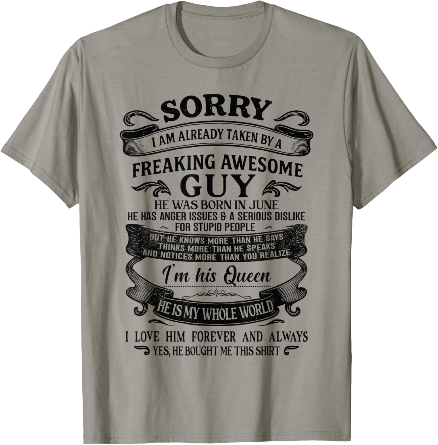 I Am Already Taken by Freaking Awesome Guy Born in June T-Shirt - T-Shirt | Sand