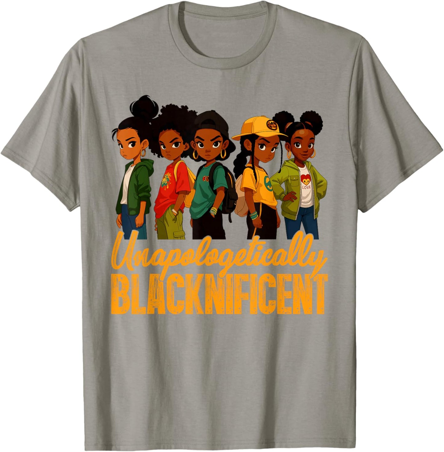 Unapologetically Blacknificent Black History Month Afro Girl T-Shirt - T-Shirt | Sand