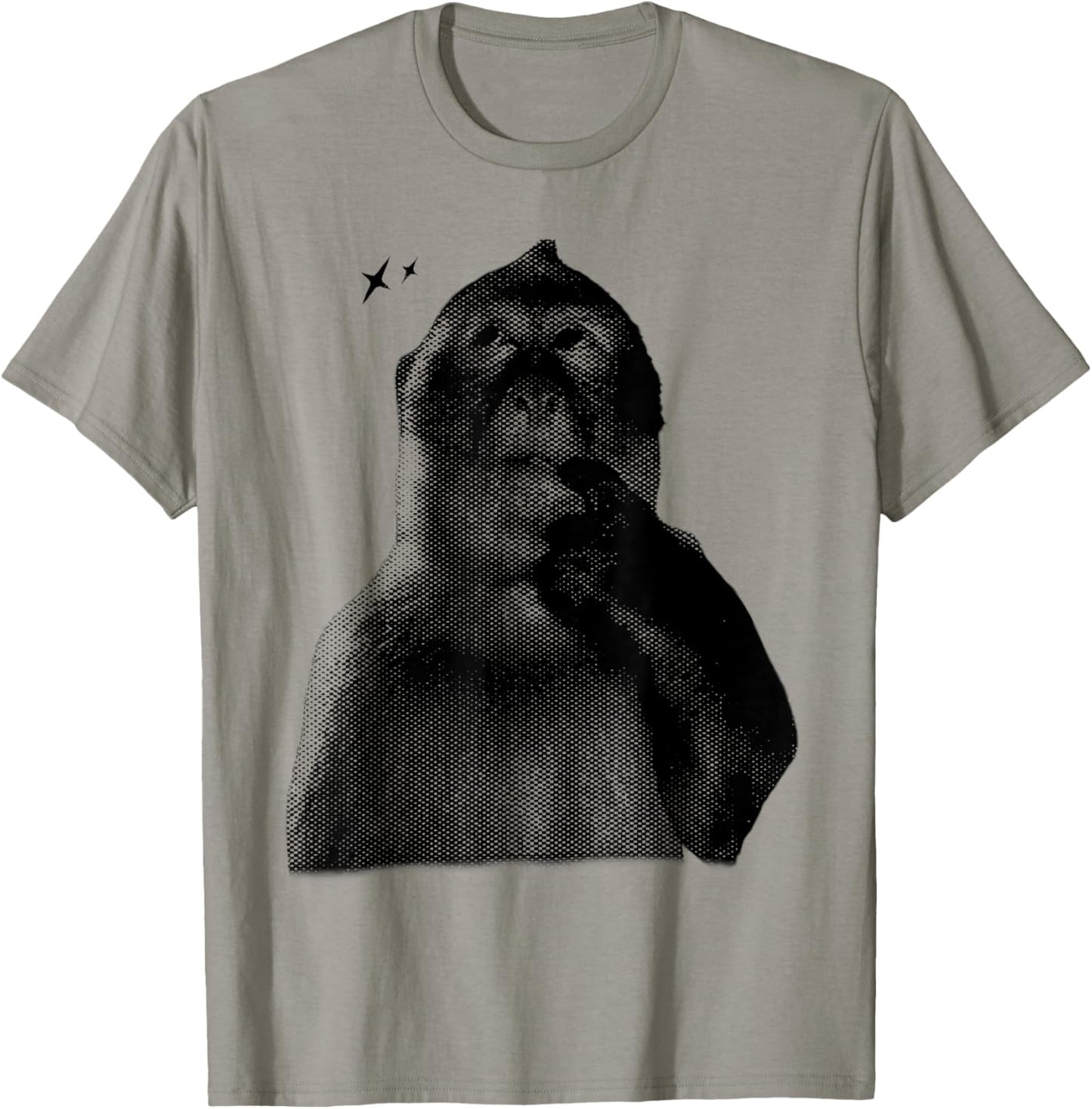 Funny Thinking Monkey Meme 2YK Graphic T-Shirt - T-Shirt | Sand