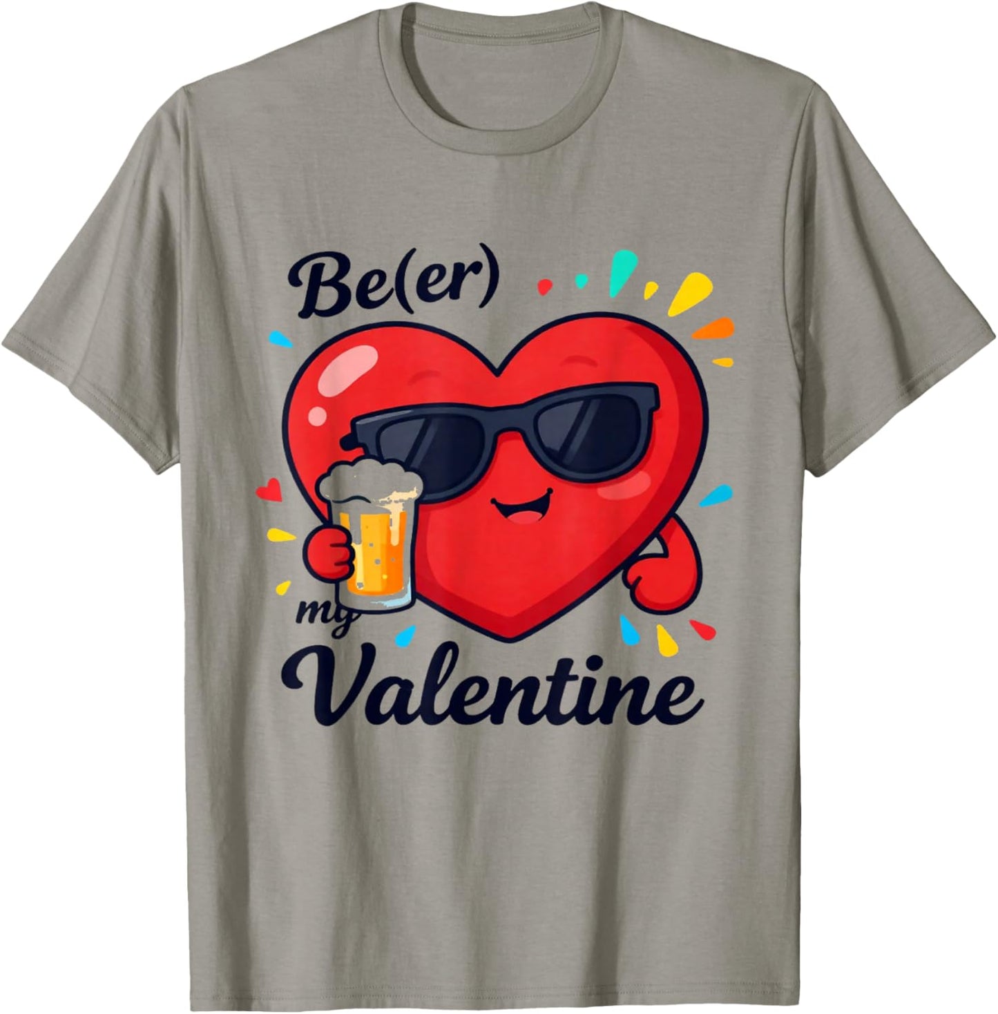 süß Lustig Valentins-Geschenk für ihn Mann Beer My Valentine T-Shirt - T-Shirt | Sand