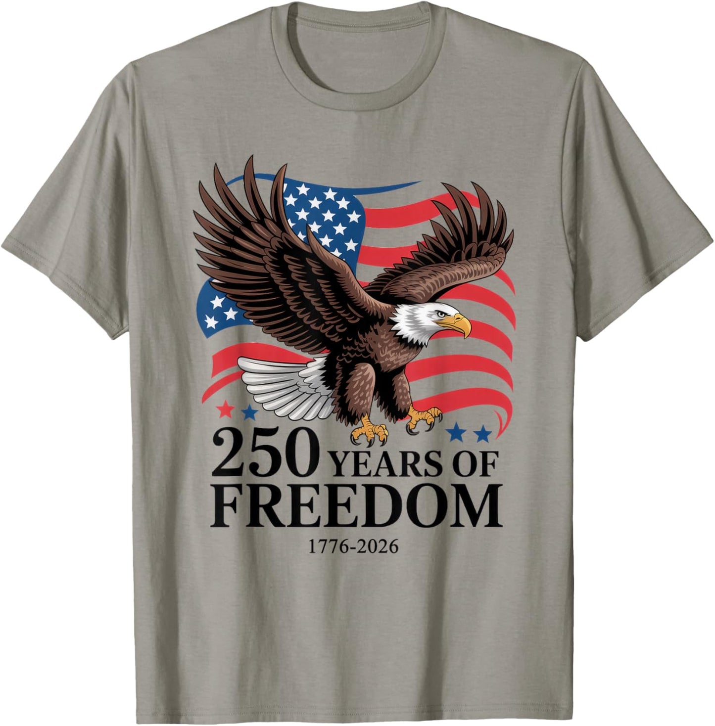 4th of July American Flag Vintage 250 Years 1776 2026 USA T-Shirt - T-Shirt | Sand