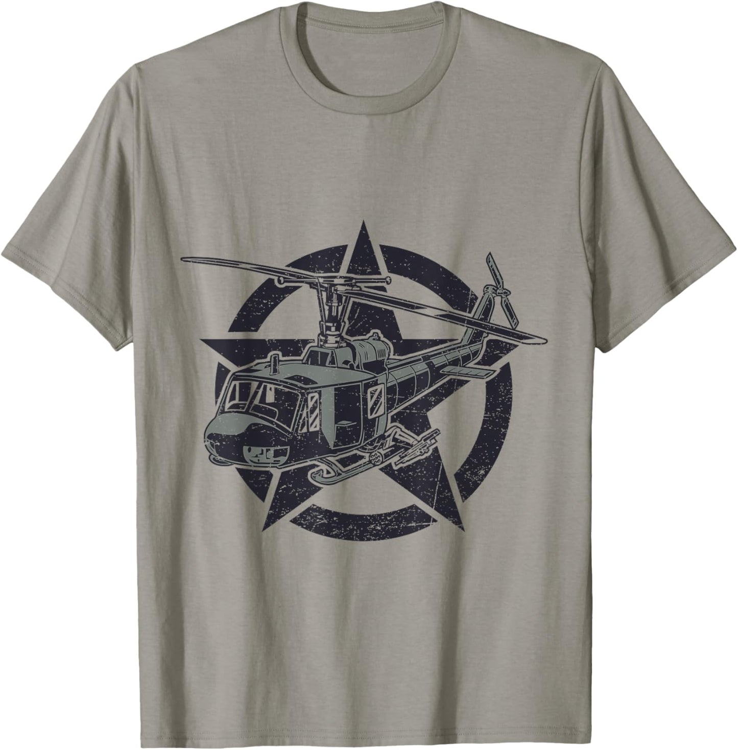 UH-1 Huey On Star US Military Helicopter Aviation Pilot T-Shirt - T-Shirt | Sand
