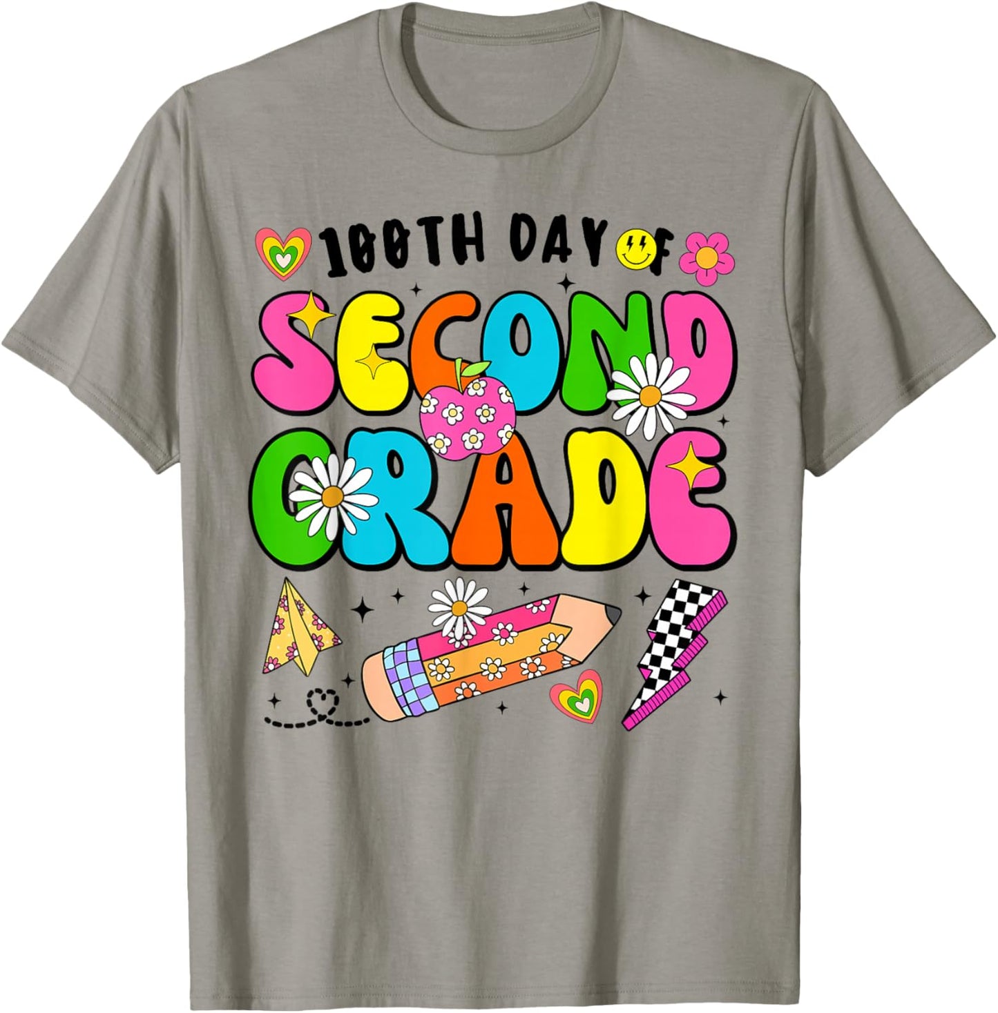 100th Day of School Second Grade for Girls Kids Teachers T-Shirt - T-Shirt | Sand