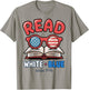 Patriotic Bookish Girl 4th of July Women Read White & Blue T-Shirt - T-Shirt | Sand