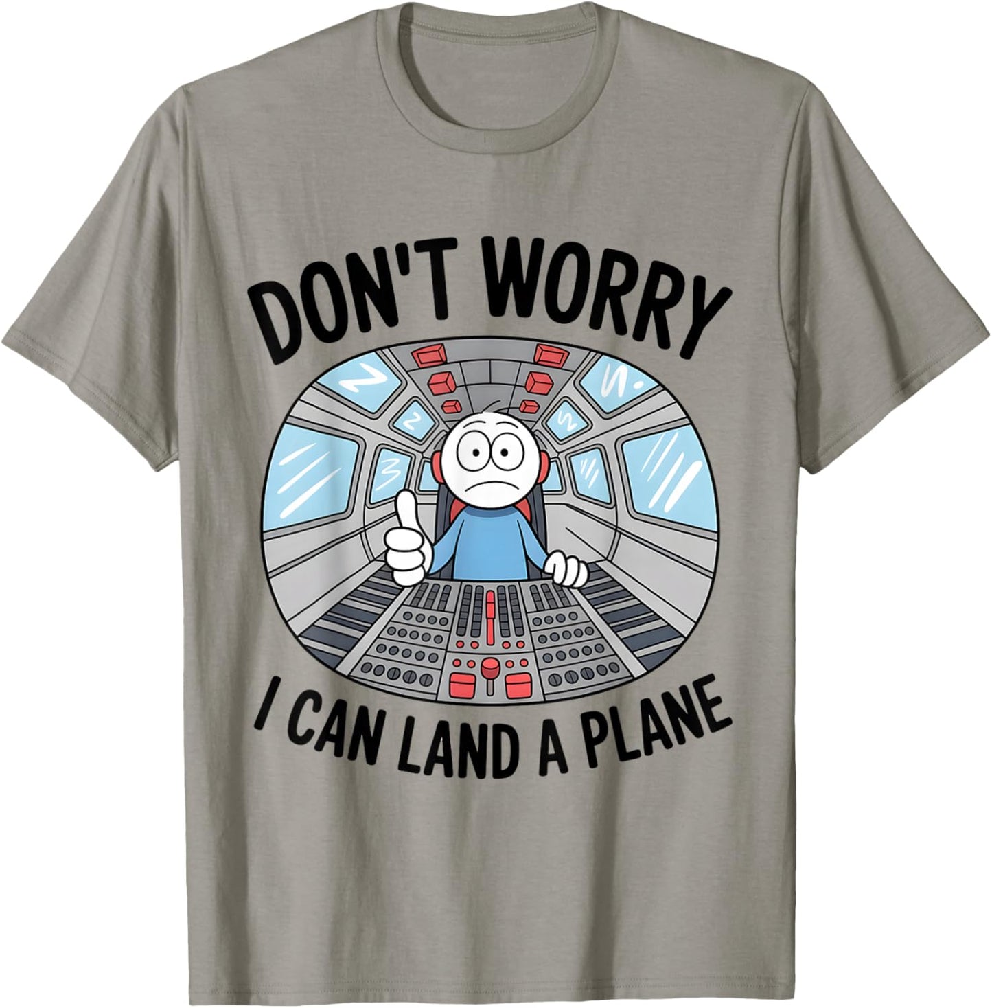 I Can Land A Plane Flight Simulator Pilot Sarcasm Airplane T-Shirt - T-Shirt | Sand