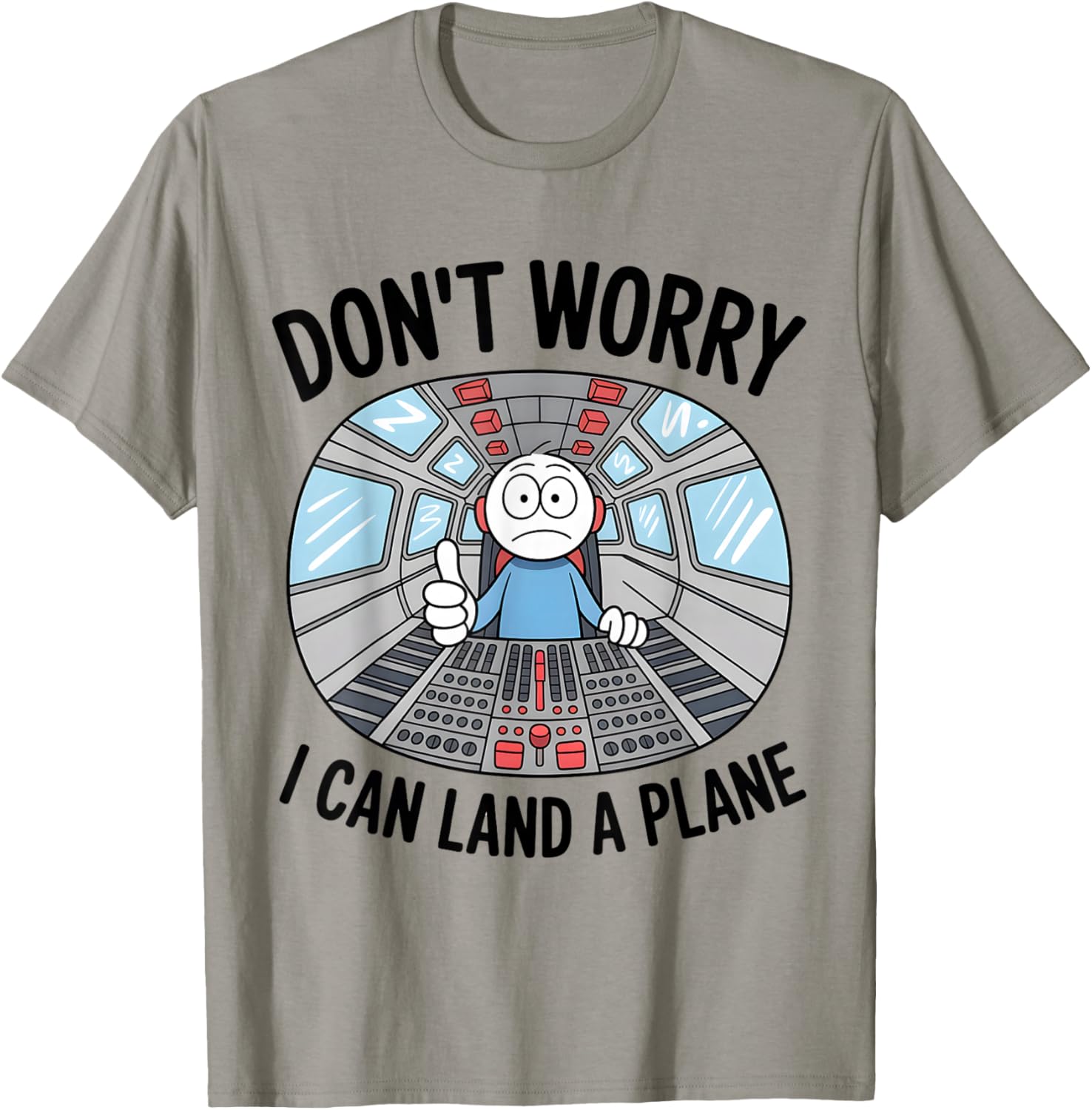 I Can Land A Plane Flight Simulator Pilot Sarcasm Airplane T-Shirt - T-Shirt | Sand