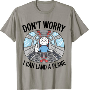 I Can Land A Plane Flight Simulator Pilot Sarcasm Airplane T-Shirt - T-Shirt | Sand