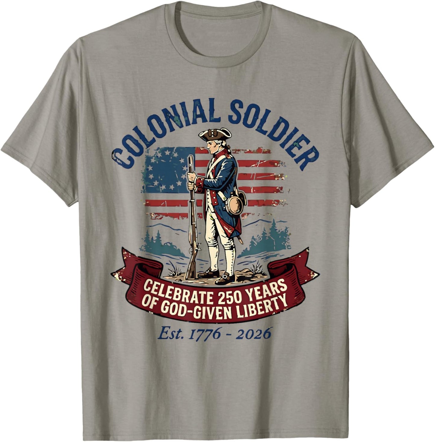 Colonial Soldier Celebrate 250 T-Shirt - T-Shirt | Sand