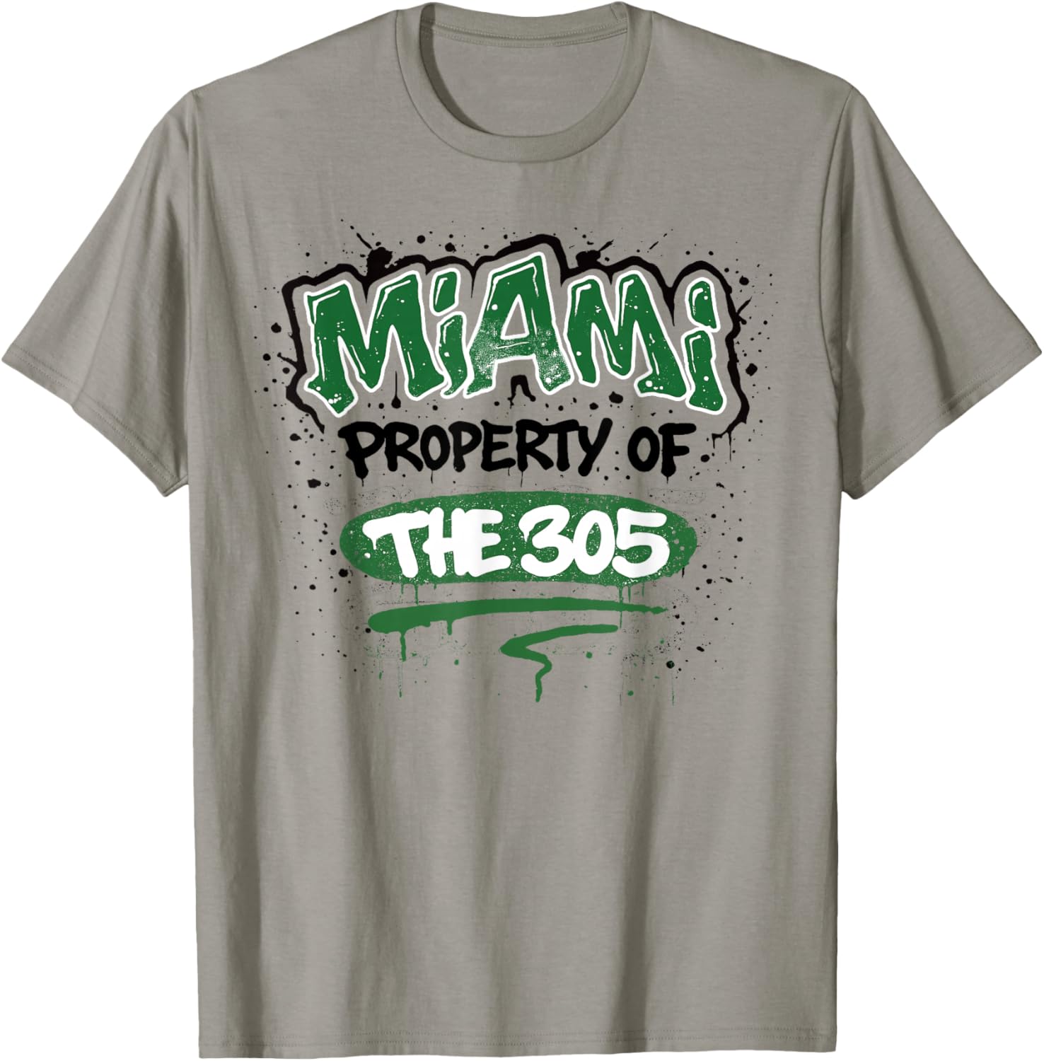Miami Property of The 305 Unban Graffiti Spray Paint Design T-Shirt - T-Shirt | Sand