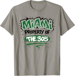 Miami Property of The 305 Unban Graffiti Spray Paint Design T-Shirt - T-Shirt | Sand
