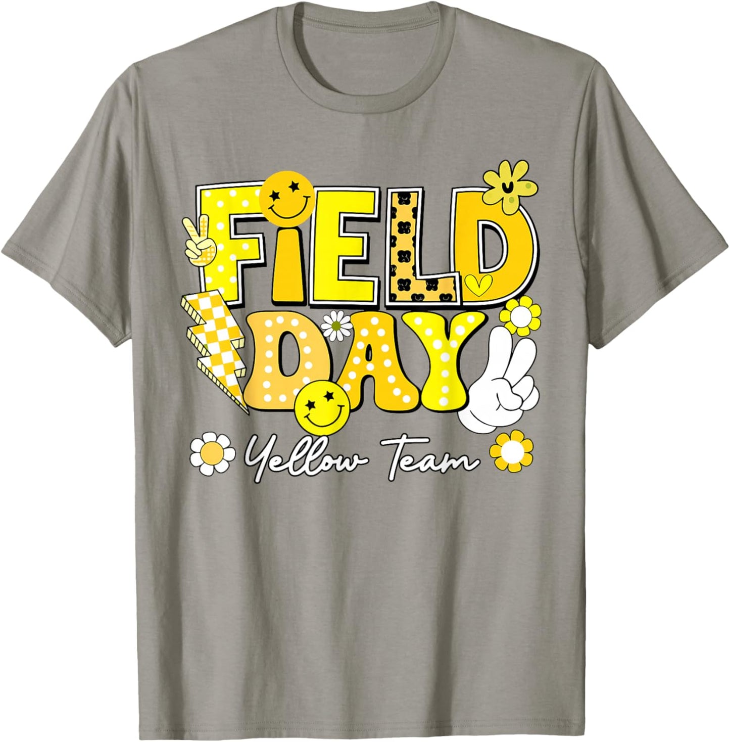 Field Day Yellow Team Funny for Teacher Kids Field Day Games T-Shirt - T-Shirt | Sand